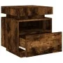 Mesitas de noche con luces LED 2 uds roble ahumado 40x39x48,5cm de , Mesitas de noche - Ref: Foro24-836793, Precio: 88,57 €, ...