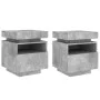 Mesitas de noche con luces LED 2 uds gris hormigón 40x39x48,5cm de , Mesitas de noche - Ref: Foro24-836791, Precio: 94,34 €, ...