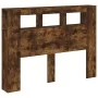 Cabecero LED madera ingeniería roble ahumado 140x18,5x103,5 cm de , Cabeceros y pies de cama - Ref: Foro24-837348, Precio: 80...