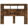 Cabecero LED madera ingeniería roble ahumado 140x18,5x103,5 cm de , Cabeceros y pies de cama - Ref: Foro24-837348, Precio: 80...