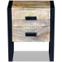 Mesa auxiliar con 2 cajones madera maciza de mango 43x33x51 cm de vidaXL, Mesitas de noche - Ref: Foro24-243298, Precio: 179,...