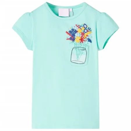 Camiseta infantil verde menta claro 116 de , Camisetas para niños - Ref: Foro24-11031, Precio: 8,32 €, Descuento: %