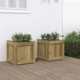 Outdoor planters 2 units made of impregnated pine wood by , Pots and planters - Ref: Foro24-837413, Price: 86,67 €, Discount: %