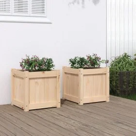 Jardineras de exterior 2 unidades madera maciza de pino de , Maceteros y jardineras - Ref: Foro24-837405, Precio: 77,65 €, De...