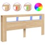 Cabecero LED madera ingeniería roble Sonoma 220x18,5x103,5 cm de , Cabeceros y pies de cama - Ref: Foro24-837374, Precio: 103...