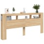 Cabecero LED madera ingeniería roble Sonoma 220x18,5x103,5 cm de , Cabeceros y pies de cama - Ref: Foro24-837374, Precio: 103...