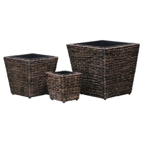 Conjunto de arriates 3 piezas jacinto de agua marrón de vidaXL, Maceteros y jardineras - Ref: Foro24-45572, Precio: 63,83 €, ...