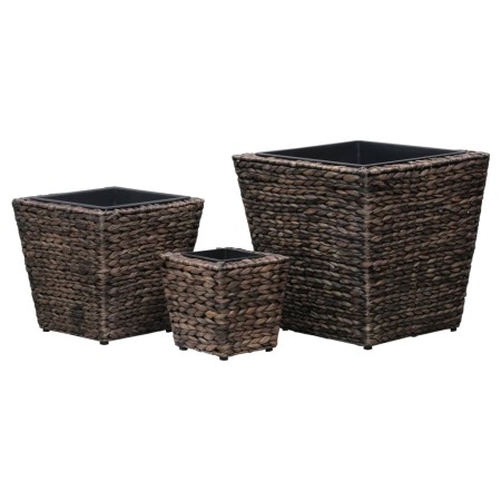 Conjunto de arriates 3 piezas jacinto de agua marrón de vidaXL, Maceteros y jardineras - Ref: Foro24-45572, Precio: 63,83 €, ...