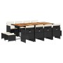 Set comedor de jardín con cojines 13 pzas ratán sintético negro en Conjuntos de jardín | Comprar online en Foru.es