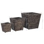 Conjunto de arriates 3 piezas jacinto de agua marrón de vidaXL, Maceteros y jardineras - Ref: Foro24-45572, Precio: 63,83 €, ...
