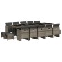 Set comedor de jardín con cojines 15 pzas ratán sintético gris en Conjuntos de jardín | Comprar online en Foru.es