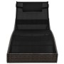 Tumbona con cojín ratán PE marrón de vidaXL, Tumbonas - Ref: Foro24-44716, Precio: 115,18 €, Descuento: %
