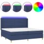 Box spring bed mattress and LED lights blue fabric 200x200 cm by , Beds and slatted bases - Ref: Foro24-3138987, Price: 668,5...