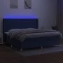 Box spring bed mattress and LED lights blue fabric 200x200 cm by , Beds and slatted bases - Ref: Foro24-3138987, Price: 668,5...