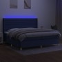 Cama box spring colchón y luces LED tela azul 200x200 cm de , Camas y somieres - Ref: Foro24-3138987, Precio: 678,22 €, Descu...