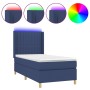 Cama box spring colchón y luces LED tela azul 100x200 cm de , Camas y somieres - Ref: Foro24-3139019, Precio: 363,98 €, Descu...