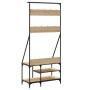 Perchero con zapatero roble Sonoma 80x40x184 cm de , Organizadores de vestidores y perchas de barra - Ref: Foro24-837863, Pre...