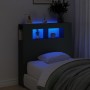 Cabecero con LED madera de ingeniería negro 100x18,5x103,5 cm de , Cabeceros y pies de cama - Ref: Foro24-837331, Precio: 74,...