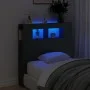 Kopfteil mit LED, schwarzem Holzwerkstoff, 100 x 18,5 x 103,5 cm von , Kopf- und Fußteile - Ref: Foro24-837331, Preis: 72,85 ...