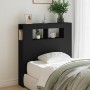 Cabecero con LED madera de ingeniería negro 100x18,5x103,5 cm de , Cabeceros y pies de cama - Ref: Foro24-837331, Precio: 74,...