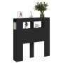 Cabecero con LED madera de ingeniería negro 100x18,5x103,5 cm de , Cabeceros y pies de cama - Ref: Foro24-837331, Precio: 74,...