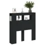 Kopfteil mit LED, schwarzem Holzwerkstoff, 100 x 18,5 x 103,5 cm von , Kopf- und Fußteile - Ref: Foro24-837331, Preis: 72,85 ...