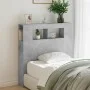 Concrete gray engineered wood LED headboard 100x18.5x103.5 cm by , Headboards and footboards - Ref: Foro24-837333, Price: 61,...