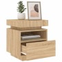 Mesitas de noche con luces LED 2 uds roble Sonoma 40x39x48,5 cm de , Mesitas de noche - Ref: Foro24-836789, Precio: 97,78 €, ...