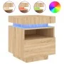 Mesitas de noche con luces LED 2 uds roble Sonoma 40x39x48,5 cm de , Mesitas de noche - Ref: Foro24-836789, Precio: 94,74 €, ...