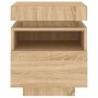 Mesitas de noche con luces LED 2 uds roble Sonoma 40x39x48,5 cm de , Mesitas de noche - Ref: Foro24-836789, Precio: 97,78 €, ...