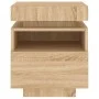 Mesitas de noche con luces LED 2 uds roble Sonoma 40x39x48,5 cm de , Mesitas de noche - Ref: Foro24-836789, Precio: 94,74 €, ...