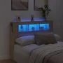 LED headboard engineered wood Sonoma oak 140x18.5x103.5 cm by , Headboards and footboards - Ref: Foro24-837346, Price: 68,86 ...