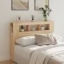 LED headboard engineered wood Sonoma oak 140x18.5x103.5 cm by , Headboards and footboards - Ref: Foro24-837346, Price: 68,86 ...