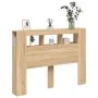 LED headboard engineered wood Sonoma oak 140x18.5x103.5 cm by , Headboards and footboards - Ref: Foro24-837346, Price: 68,86 ...
