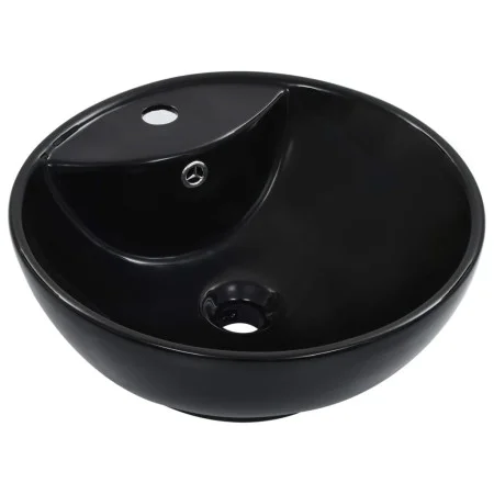 Lavabo con rebosadero 46,5x18 cm cerámica negro de vidaXL, Lavabos - Ref: Foro24-143904, Precio: 47,58 €, Descuento: %