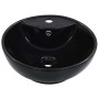 Lavabo con rebosadero 46,5x18 cm cerámica negro de vidaXL, Lavabos - Ref: Foro24-143904, Precio: 58,89 €, Descuento: %