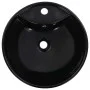 Lavabo con rebosadero 46,5x18 cm cerámica negro de vidaXL, Lavabos - Ref: Foro24-143904, Precio: 47,58 €, Descuento: %