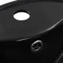 Lavabo con rebosadero 46,5x18 cm cerámica negro de vidaXL, Lavabos - Ref: Foro24-143904, Precio: 47,58 €, Descuento: %
