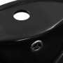 Lavabo con rebosadero 46,5x18 cm cerámica negro de vidaXL, Lavabos - Ref: Foro24-143904, Precio: 58,89 €, Descuento: %