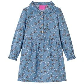 Vestido infantil de manga larga azul petróleo 128 de , Vestidos de niños - Ref: Foro24-14352, Precio: 11,29 €, Descuento: %