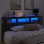 Cabecero con LED madera de ingeniería negro 220x18,5x103,5 cm de , Cabeceros y pies de cama - Ref: Foro24-837373, Precio: 91,...