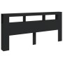 Cabecero con LED madera de ingeniería negro 220x18,5x103,5 cm de , Cabeceros y pies de cama - Ref: Foro24-837373, Precio: 91,...