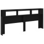 Cabecero con LED madera de ingeniería negro 220x18,5x103,5 cm de , Cabeceros y pies de cama - Ref: Foro24-837373, Precio: 91,...