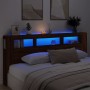 Cabecero LED madera ingeniería roble marrón 220x18,5x103,5 cm de , Cabeceros y pies de cama - Ref: Foro24-837378, Precio: 108...