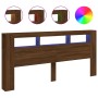 Cabecero LED madera ingeniería roble marrón 220x18,5x103,5 cm de , Cabeceros y pies de cama - Ref: Foro24-837378, Precio: 108...