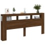 Cabecero LED madera ingeniería roble marrón 220x18,5x103,5 cm de , Cabeceros y pies de cama - Ref: Foro24-837378, Precio: 108...