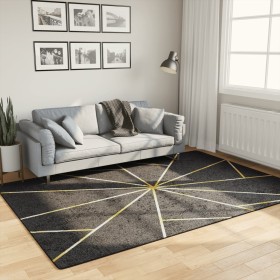 Alfombra lavable antideslizante negro y dorado 160x230 cm de , Alfombras - Ref: Foro24-136618, Precio: 52,95 €, Descuento: %
