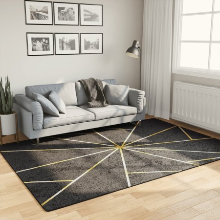 Alfombra lavable antideslizante negro y dorado 160x230 cm de , Alfombras - Ref: Foro24-136618, Precio: 52,95 €, Descuento: %