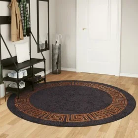 Alfombra lavable antideslizante negro y dorado Ø 200 cm de , Alfombras - Ref: Foro24-136630, Precio: 61,36 €, Descuento: %