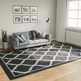 Alfombra lavable antideslizante negro y blanco 190x300 cm de , Alfombras - Ref: Foro24-136607, Precio: 67,71 €, Descuento: %